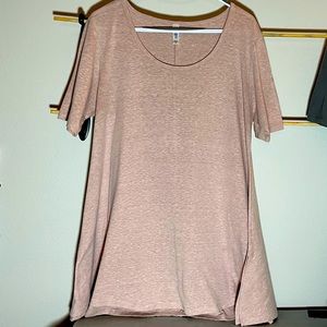 Lularoe Perfect Tee T Tunic Shirt Short Sleeve Heather Pink Sz Medium